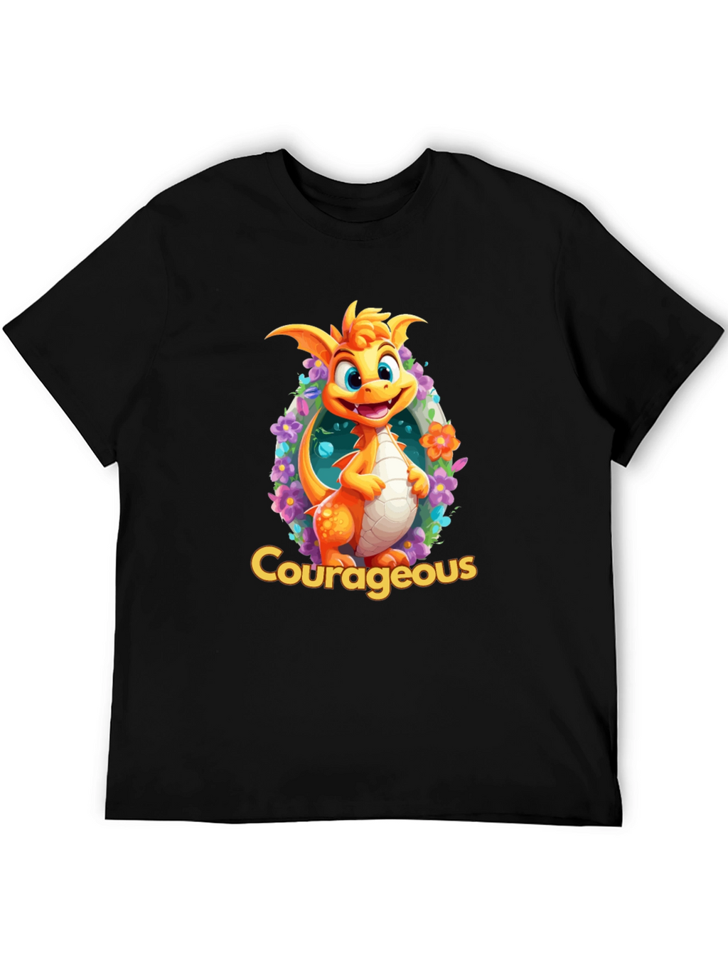 Courageous Dragon T-Shirt: Whimsical Graphic Tee