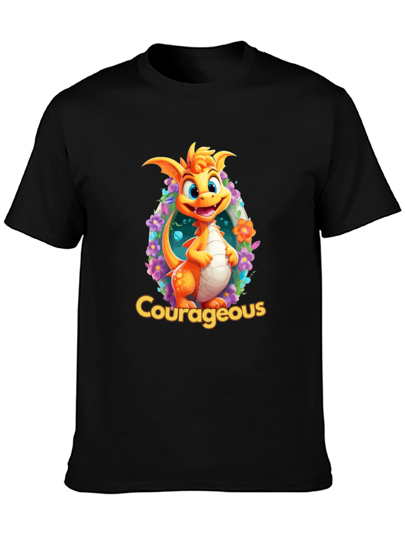 Courageous Dragon T-Shirt: Whimsical Graphic Tee