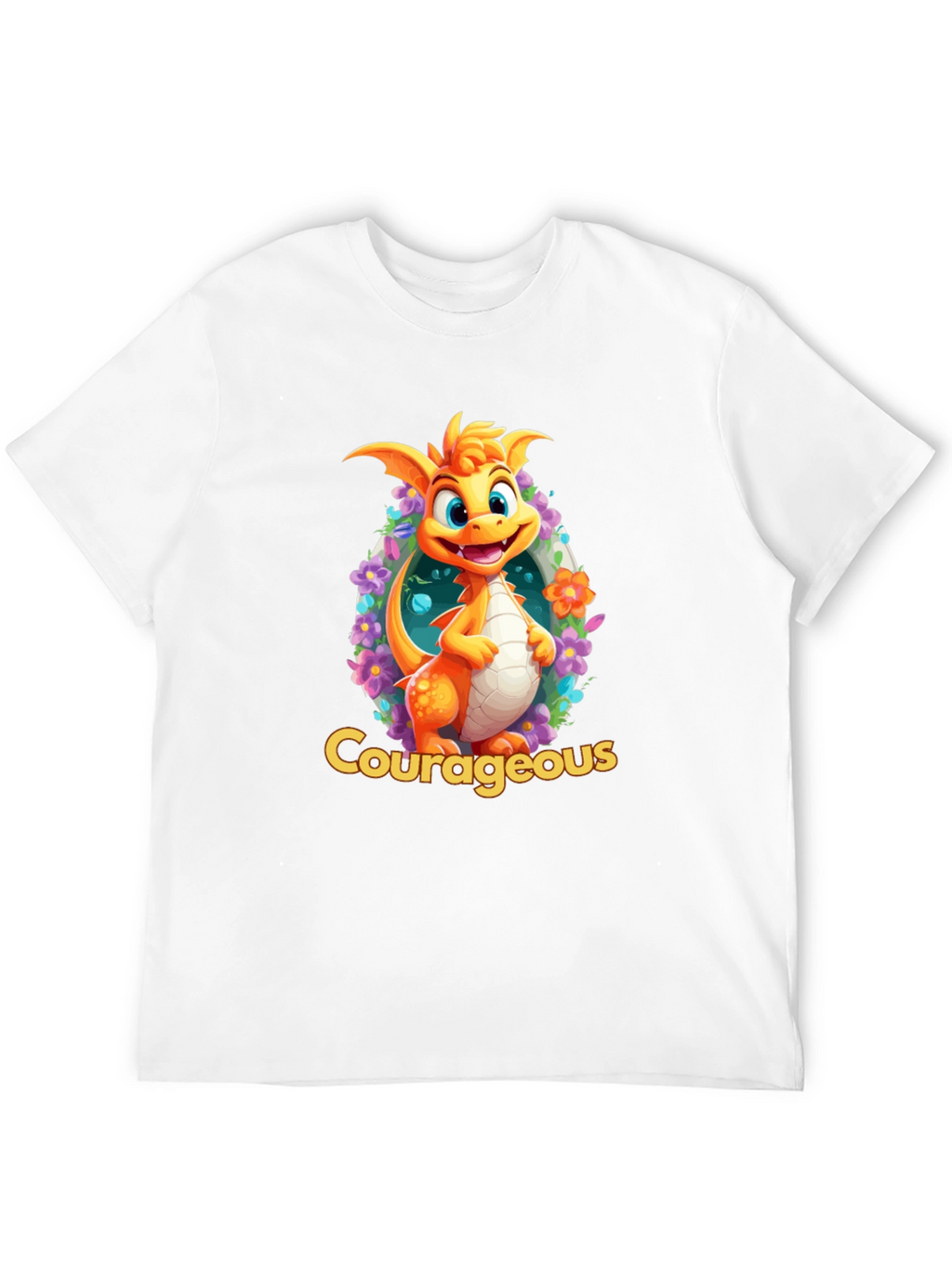 Courageous Dragon T-Shirt: Whimsical Graphic Tee