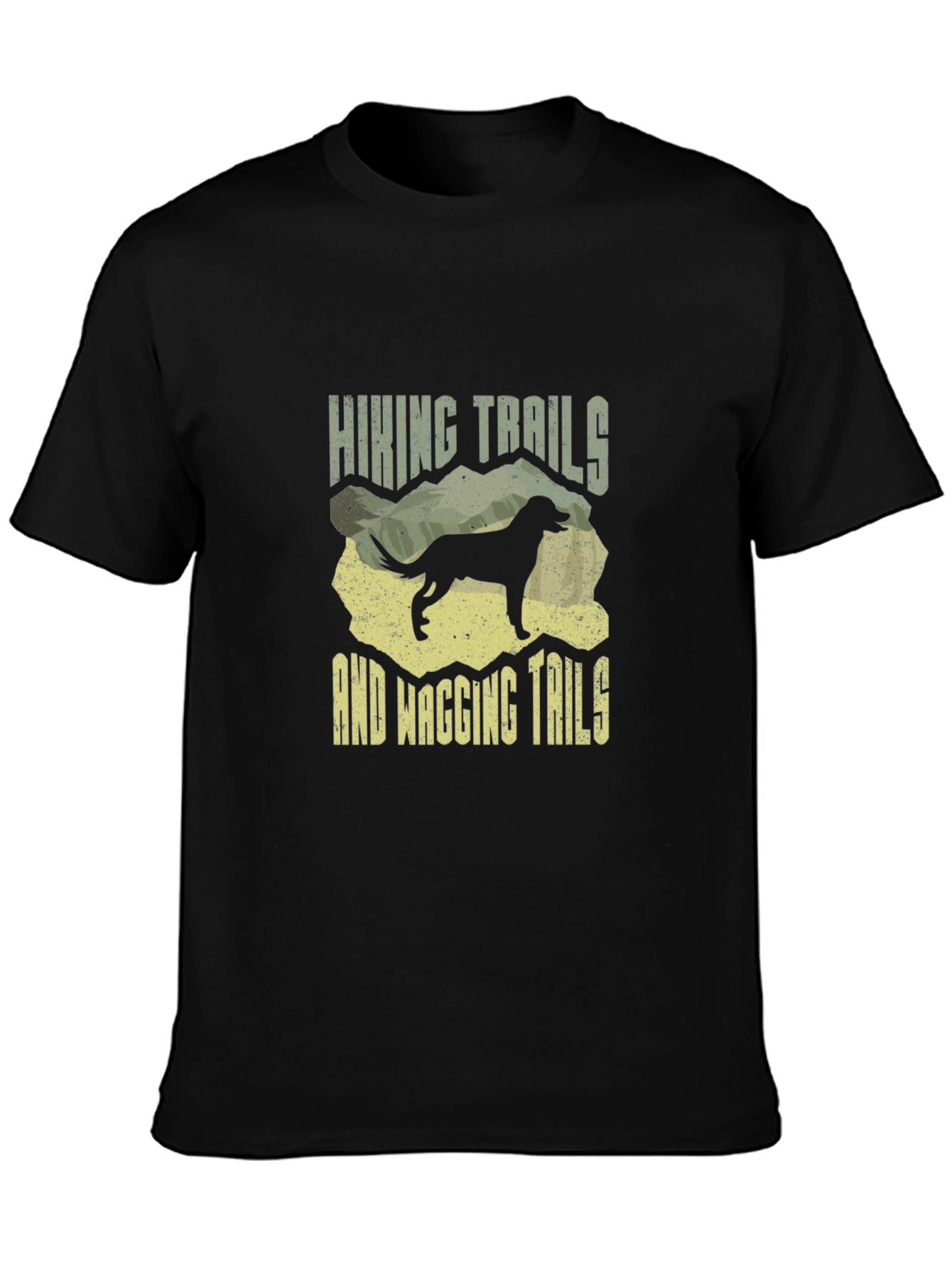Hiking Trails & Wagging Tails Graphic Tee - Outdoors Dog Lover T-Shirt