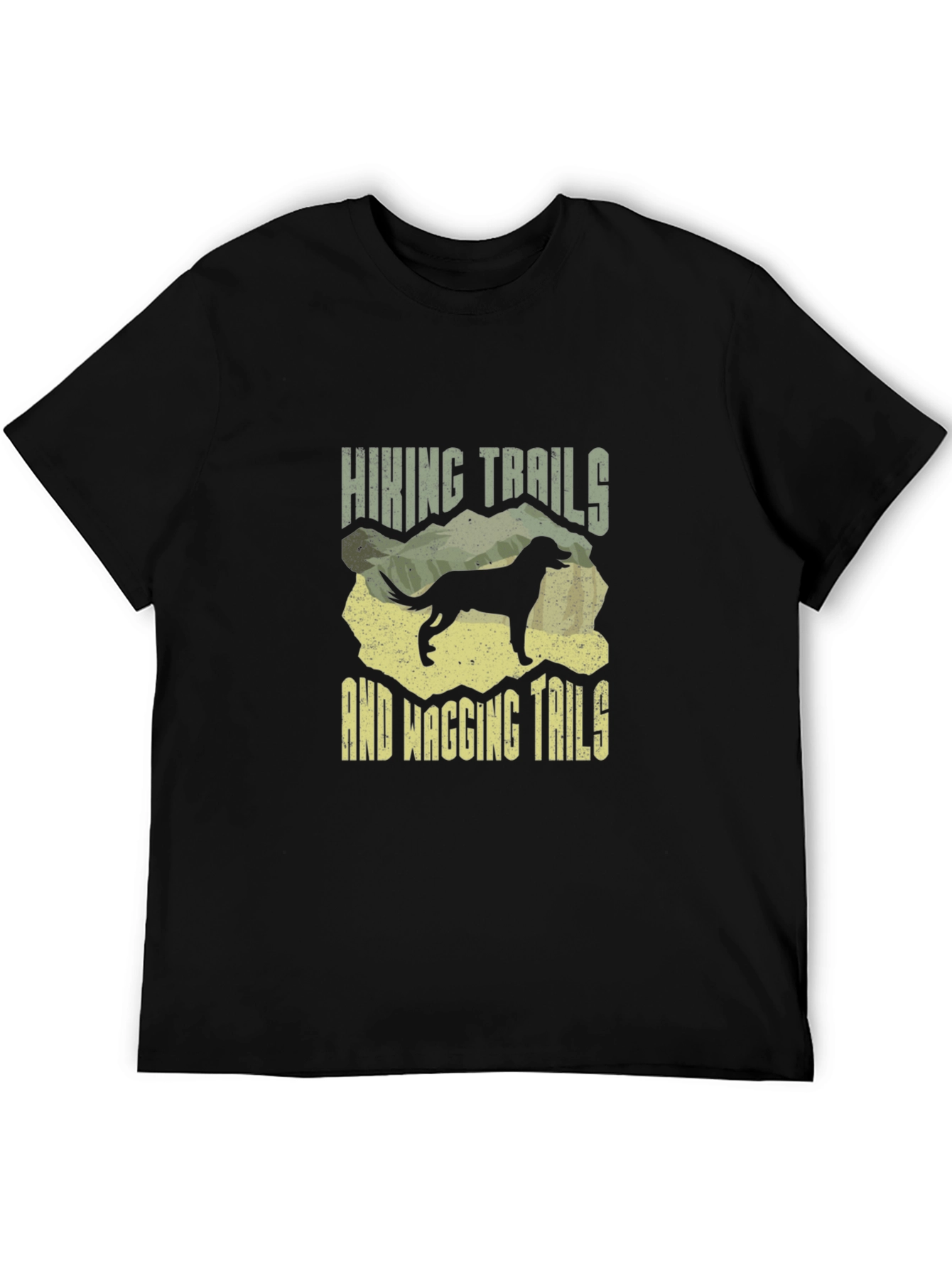 Hiking Trails & Wagging Tails Graphic Tee - Outdoors Dog Lover T-Shirt