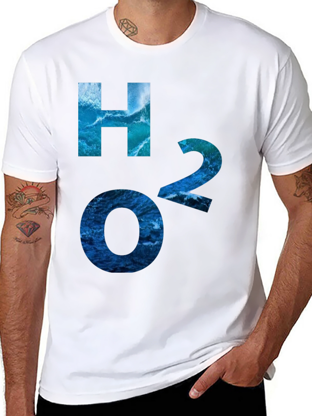 H2O Water Molecule Graphic Tee - Cool Science Shirt