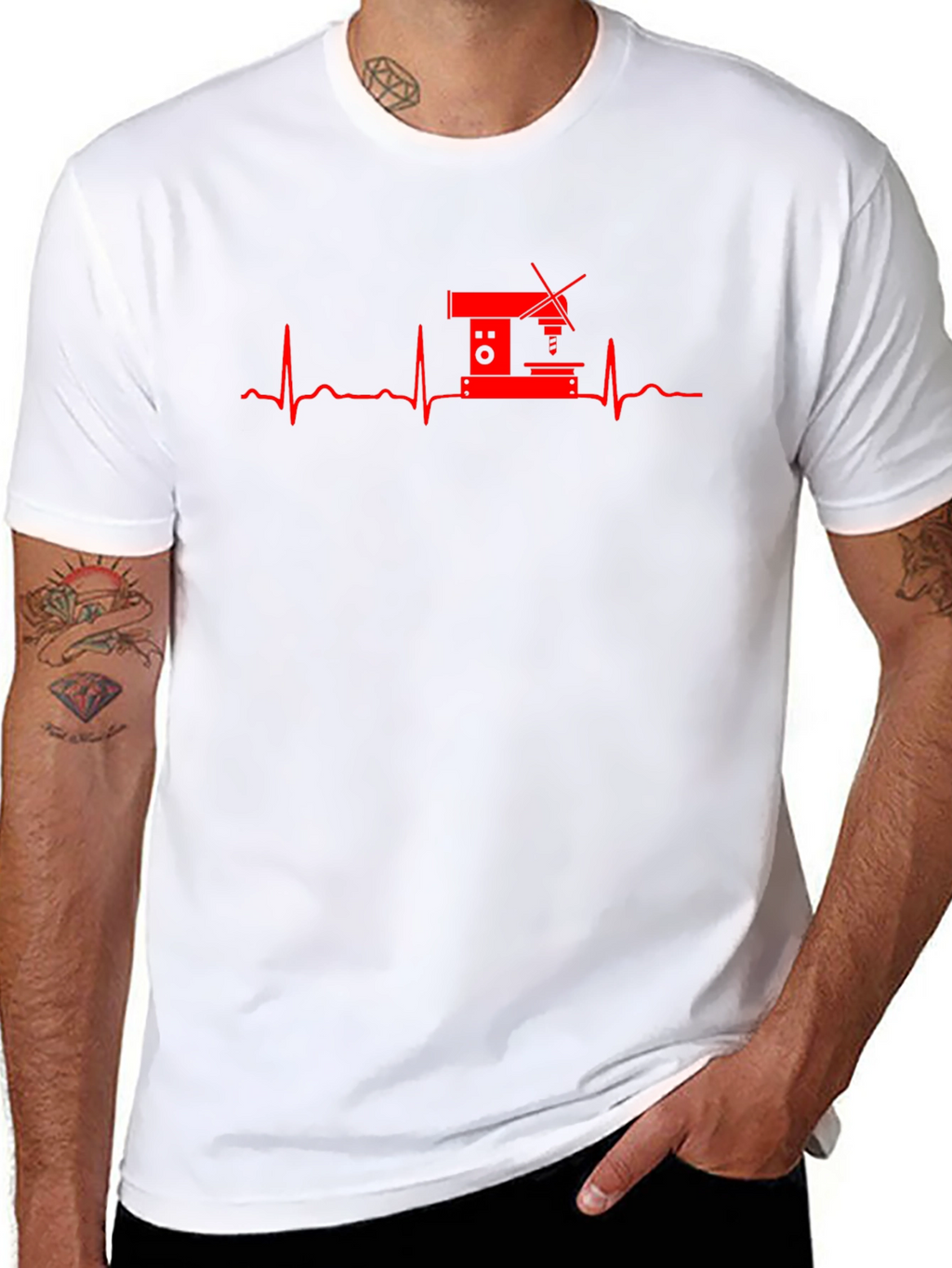Microscope Heartbeat T-Shirt - Black