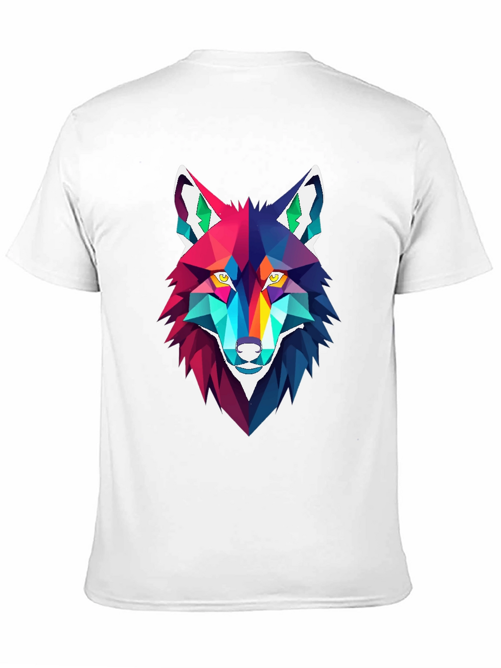 Geometric Wolf Graphic Tee - Stylish Mens Black T-Shirt