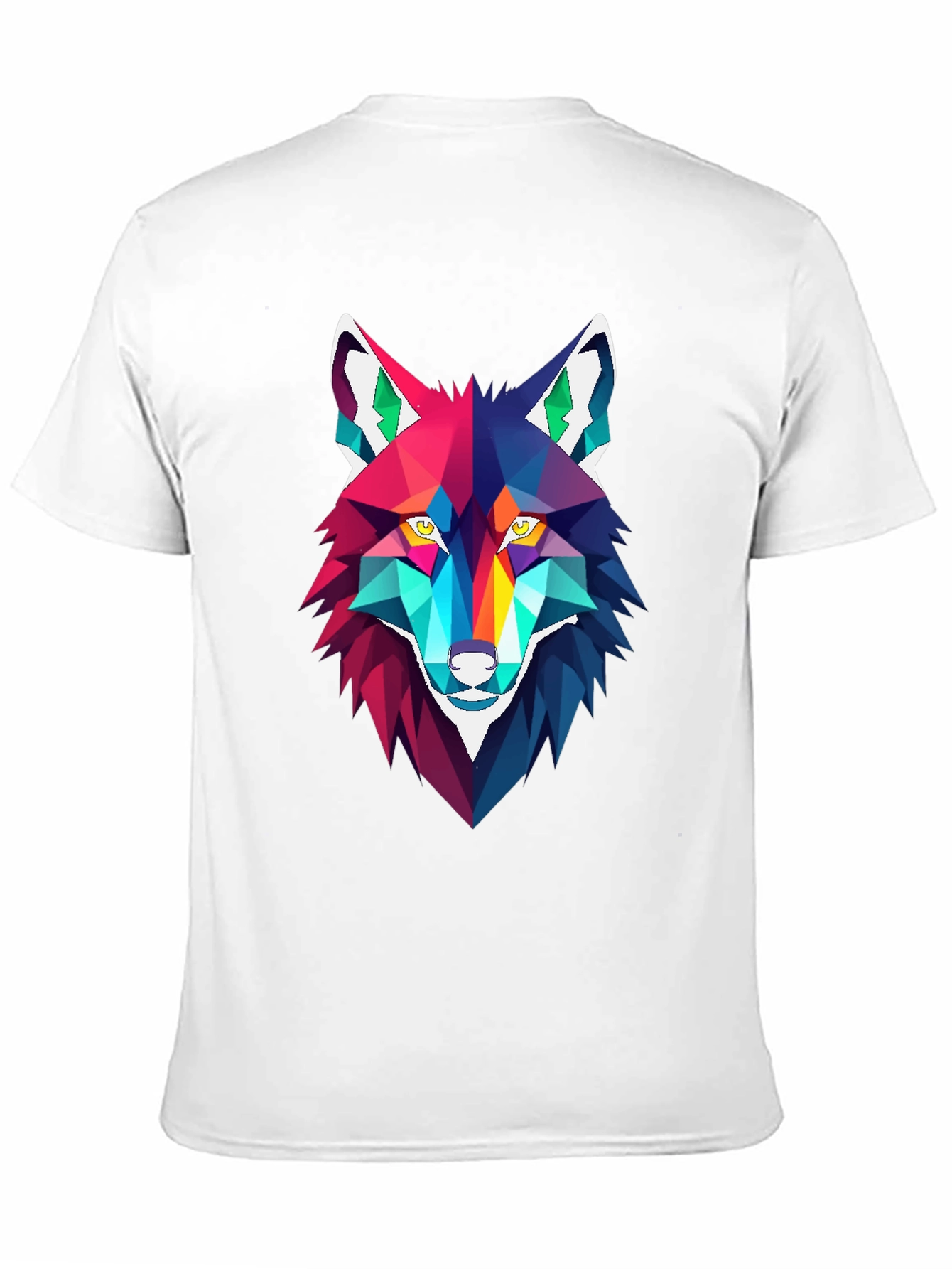 Geometric Wolf Graphic Tee - Stylish Mens Black T-Shirt
