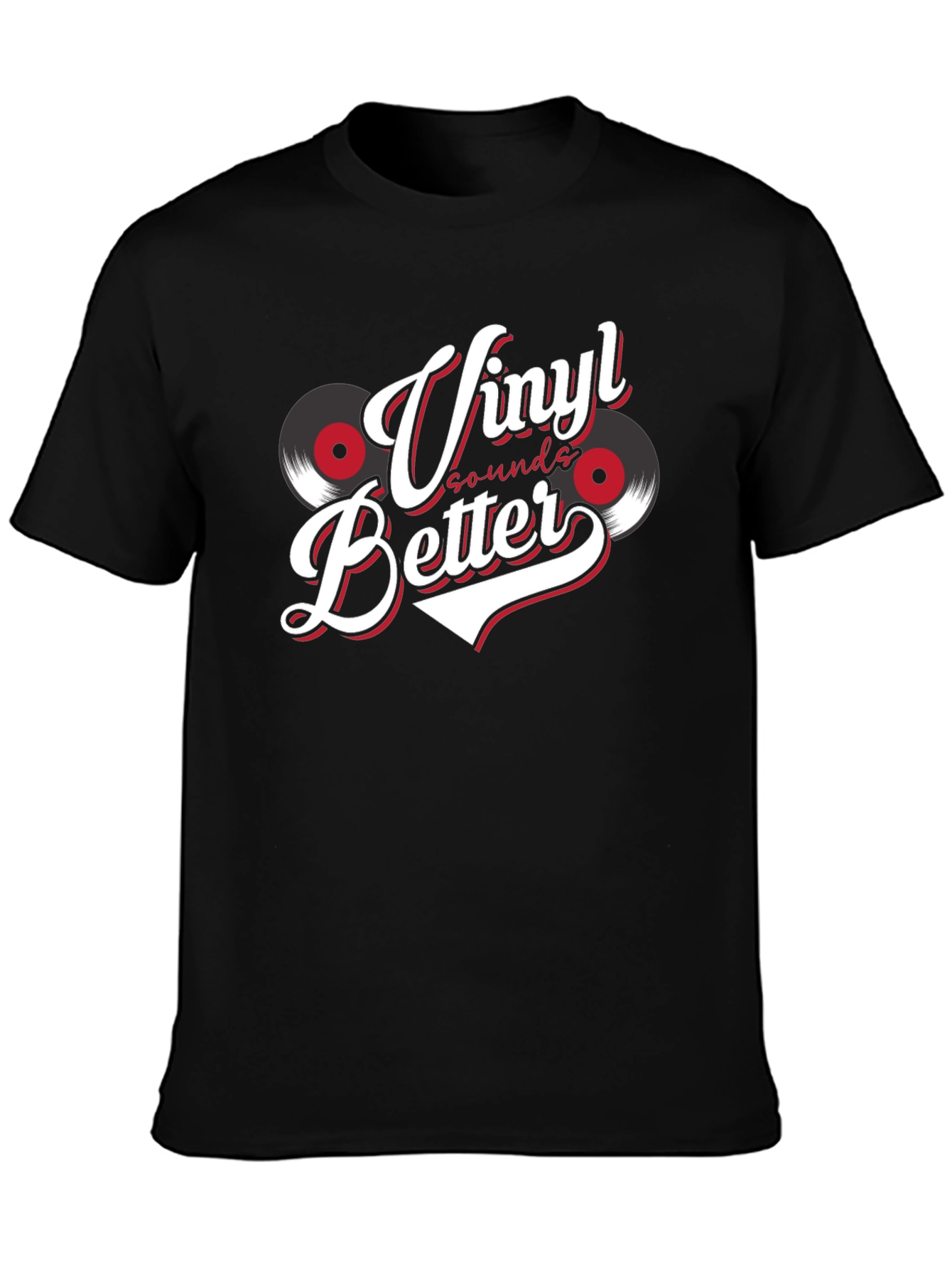 Vinyl Sounds Better T-Shirt Black Graphic Tee