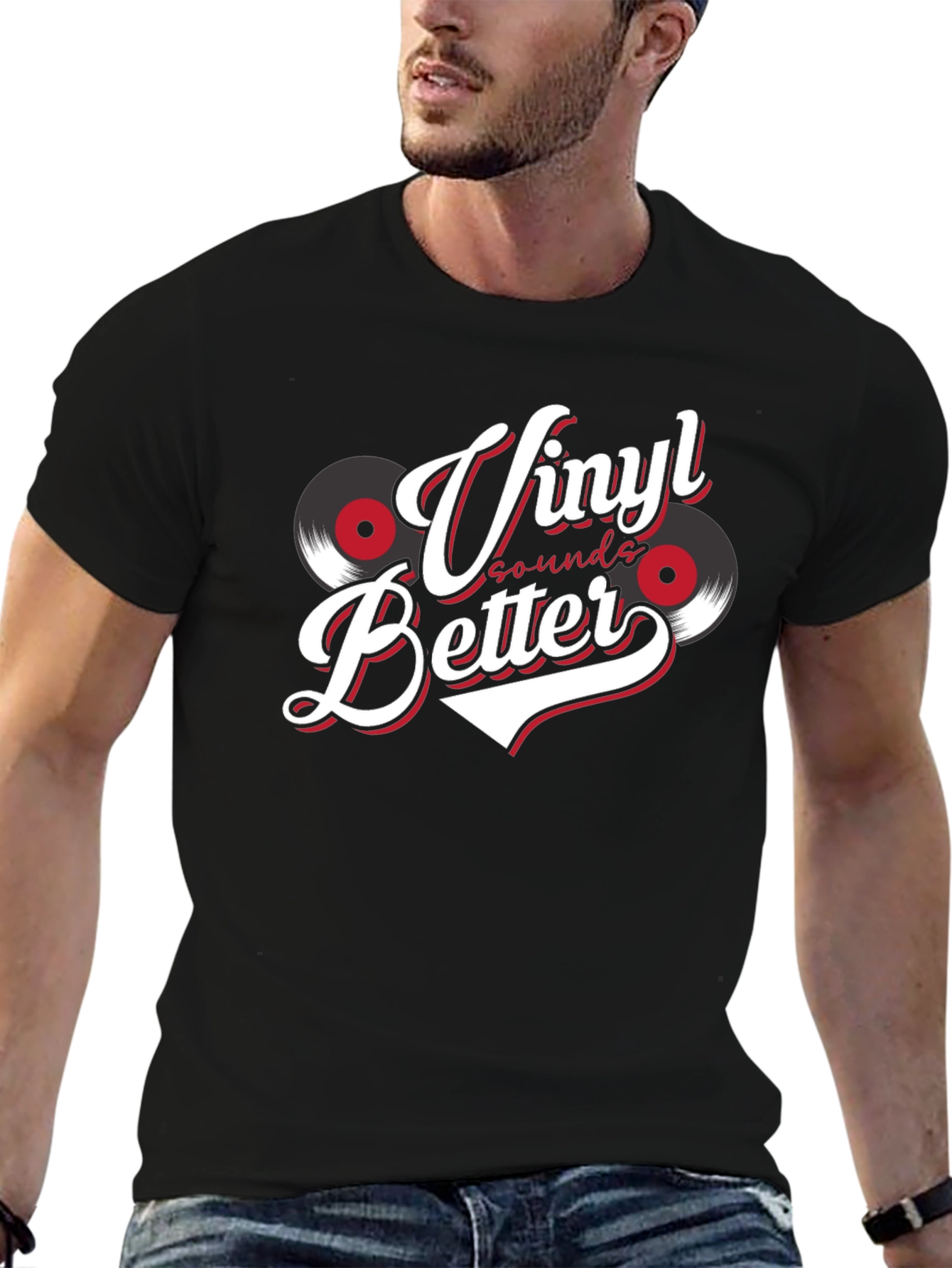 Vinyl Sounds Better T-Shirt Black Graphic Tee