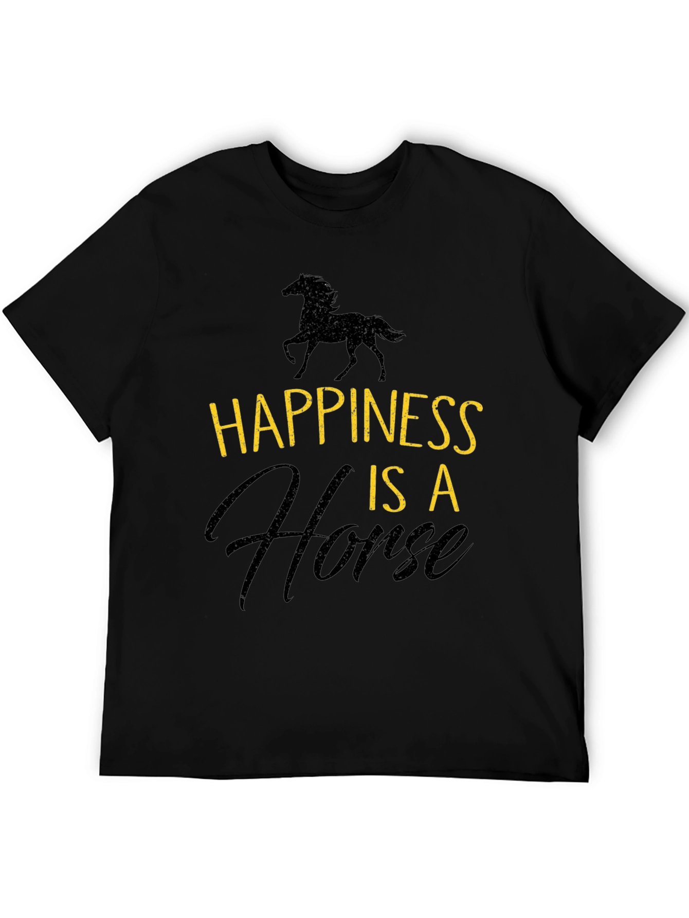 Happiness is a Horse Graphic Tee | Black Unisex T-Shirt