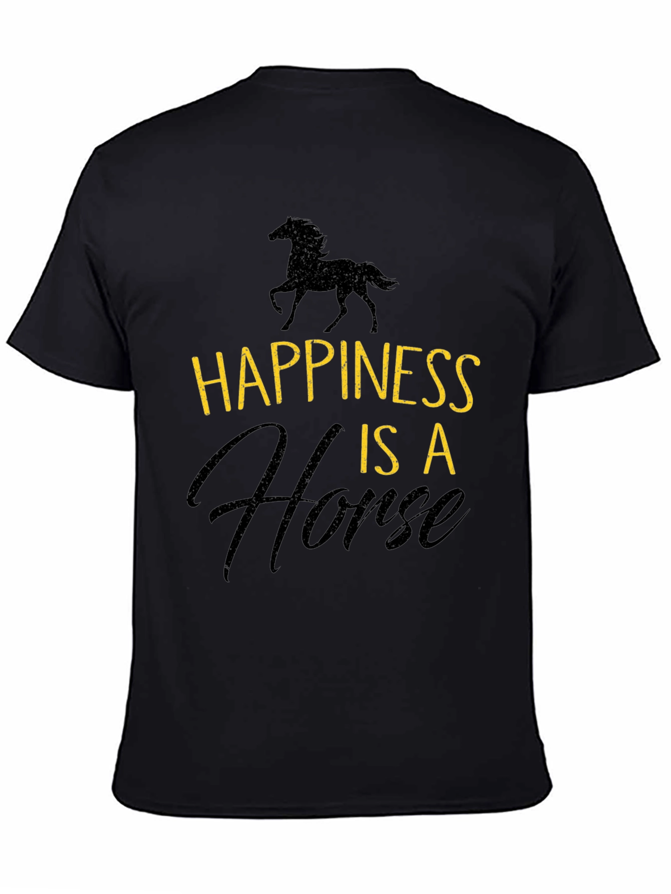 Happiness is a Horse Graphic Tee | Black Unisex T-Shirt