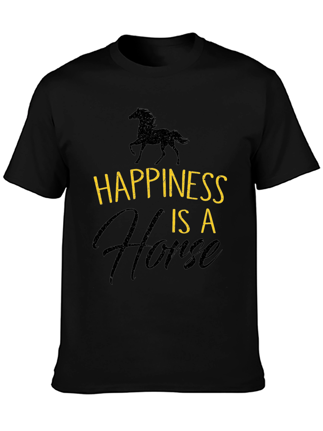Happiness is a Horse Graphic Tee | Black Unisex T-Shirt