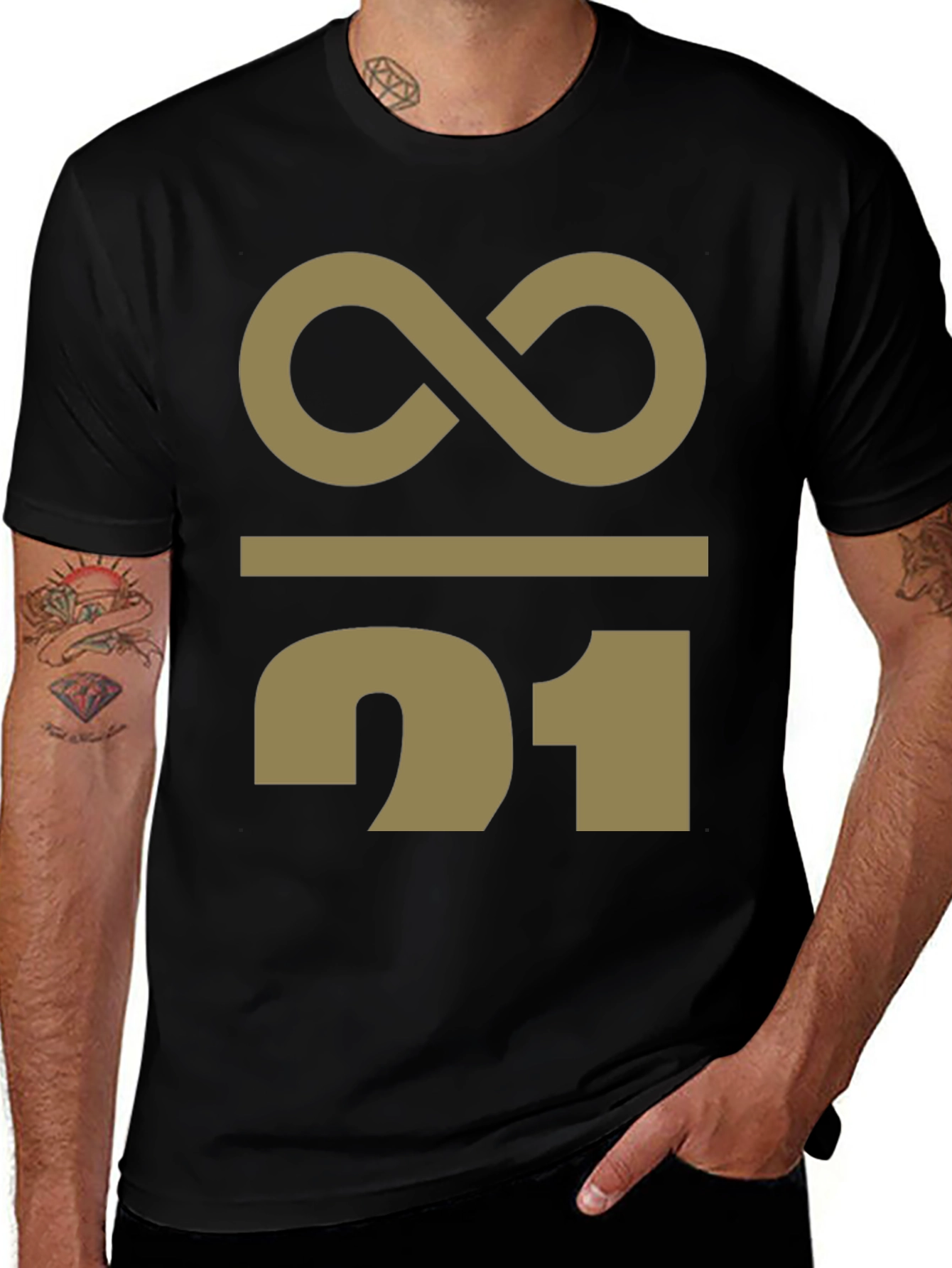 Abstract Infinity 21 Graphic Print T-Shirt