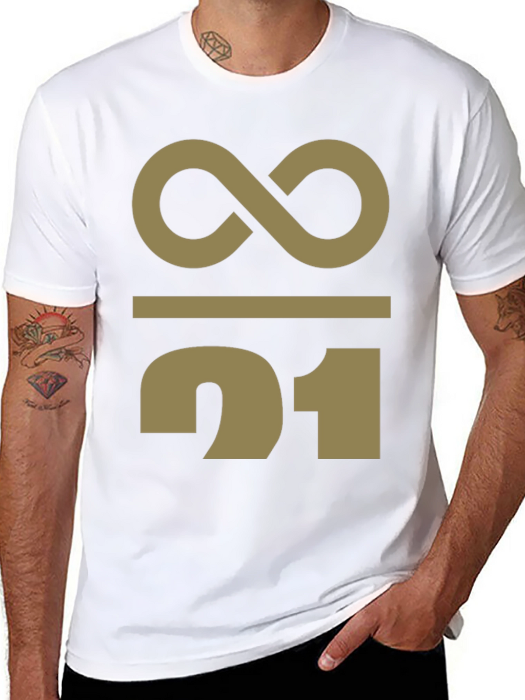 Abstract Infinity 21 Graphic Print T-Shirt