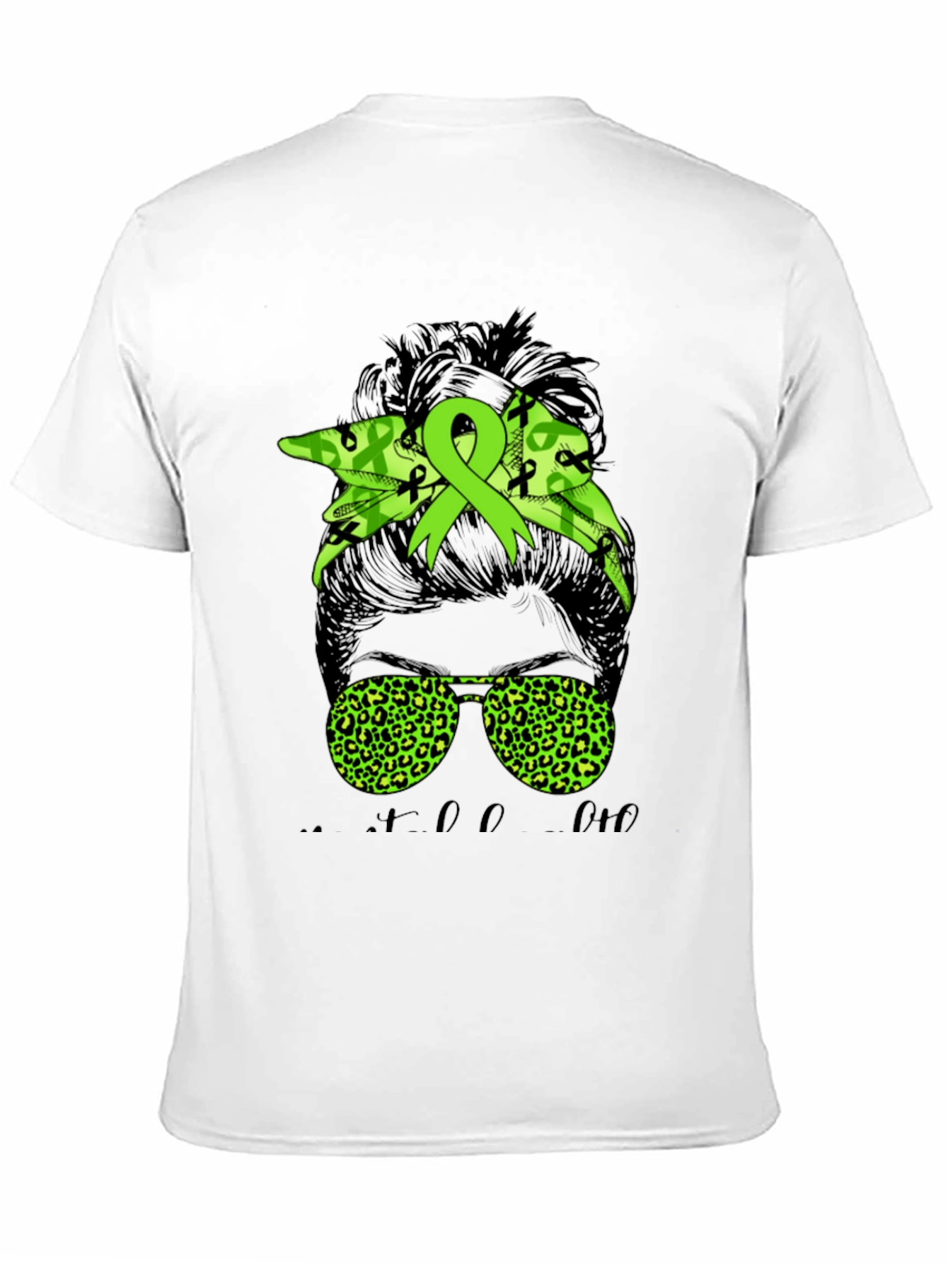 Messy Bun Mental Health Awareness T-Shirt