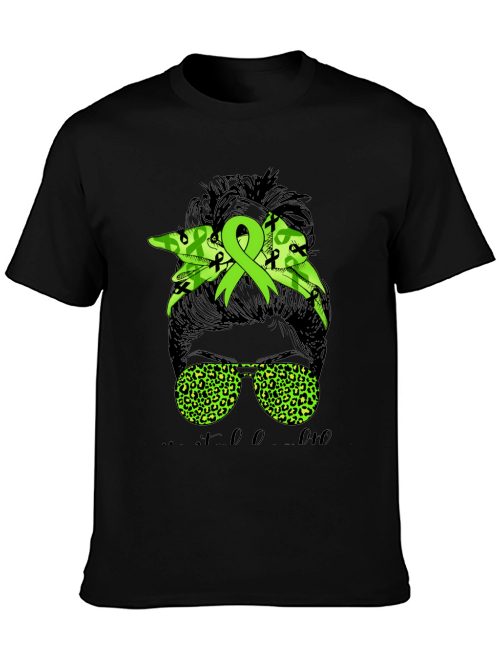 Messy Bun Mental Health Awareness T-Shirt