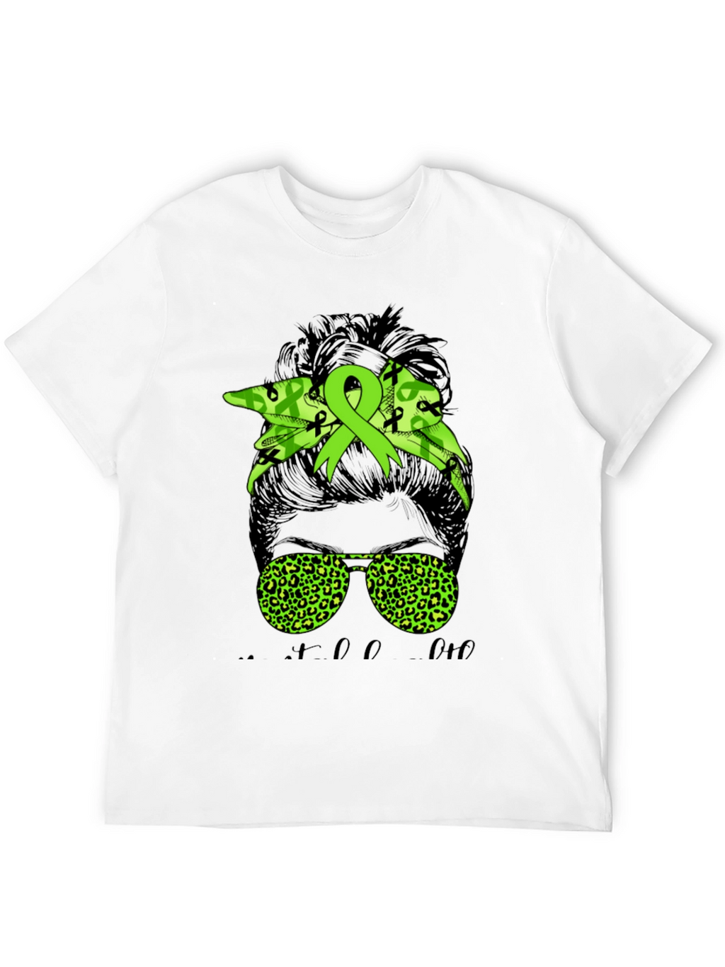 Messy Bun Mental Health Awareness T-Shirt