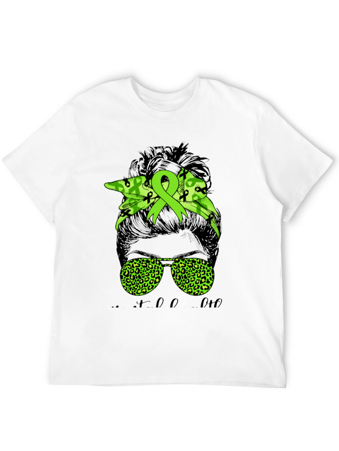 Messy Bun Mental Health Awareness T-Shirt