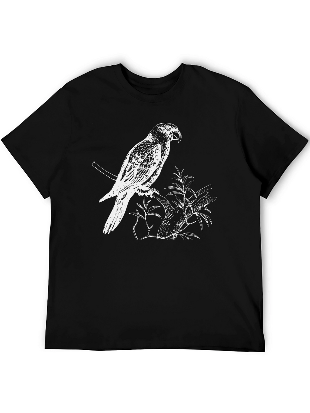 Parrot Graphic Print Tee - Mens Black T-Shirt