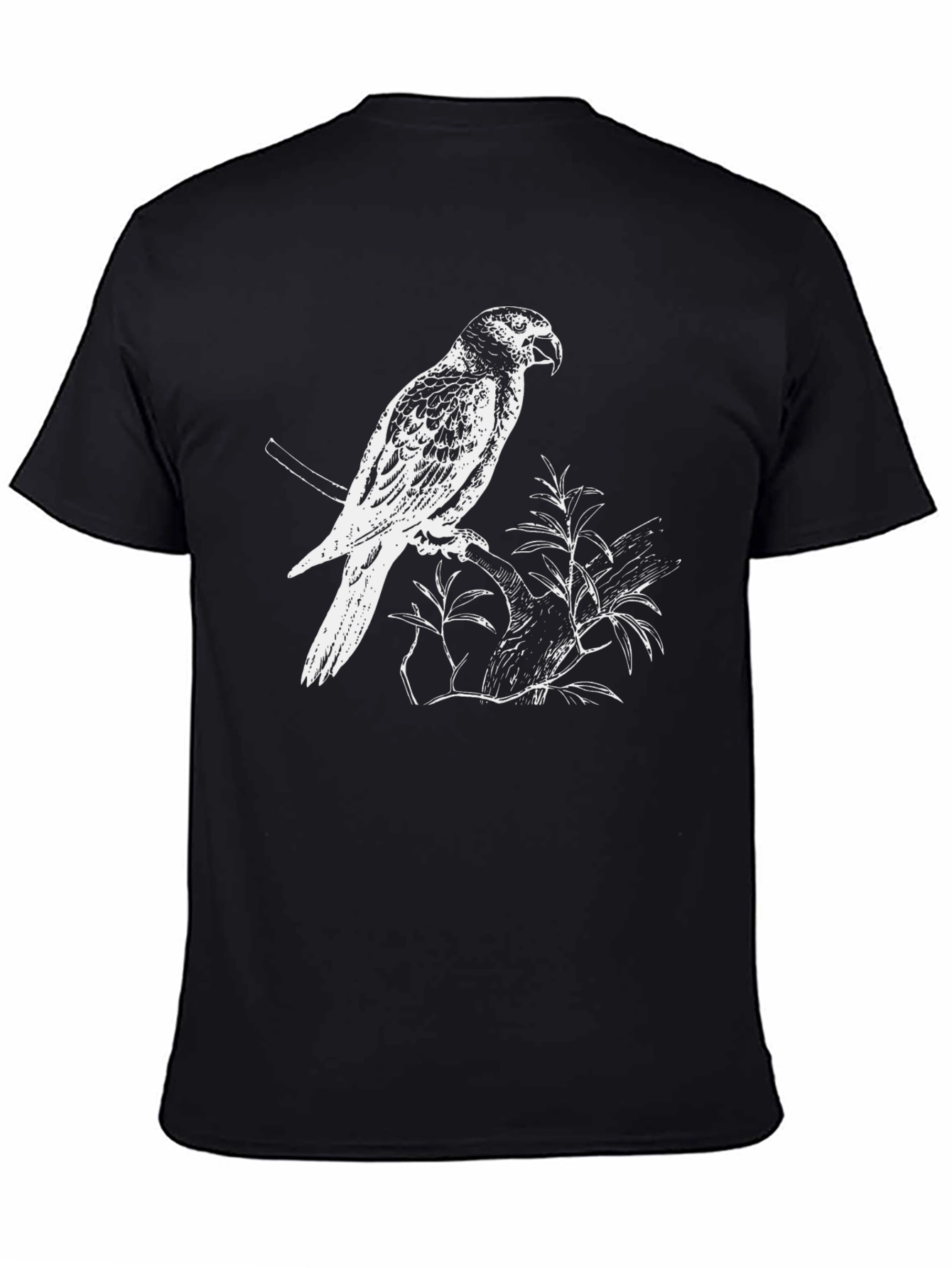 Parrot Graphic Print Tee - Mens Black T-Shirt