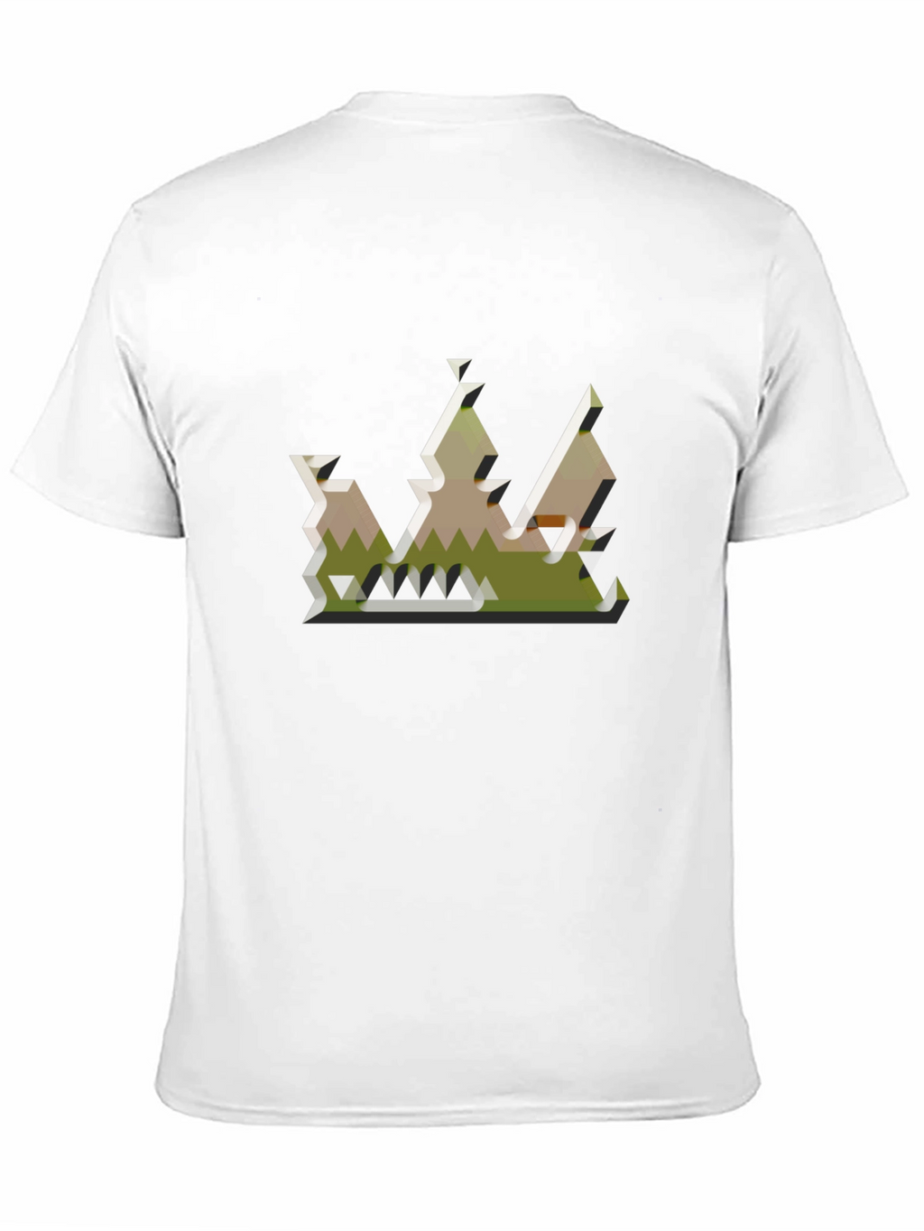 Geometric Crown Graphic Tee - Black
