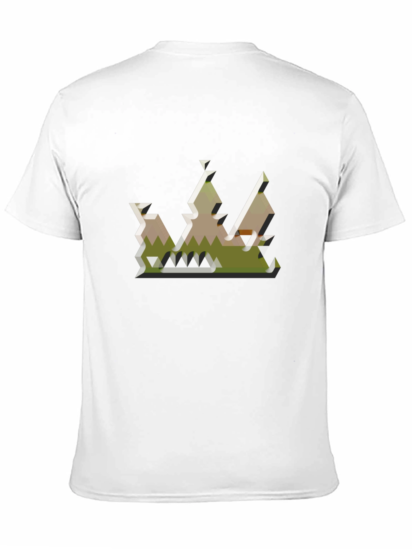 Geometric Crown Graphic Tee - Black