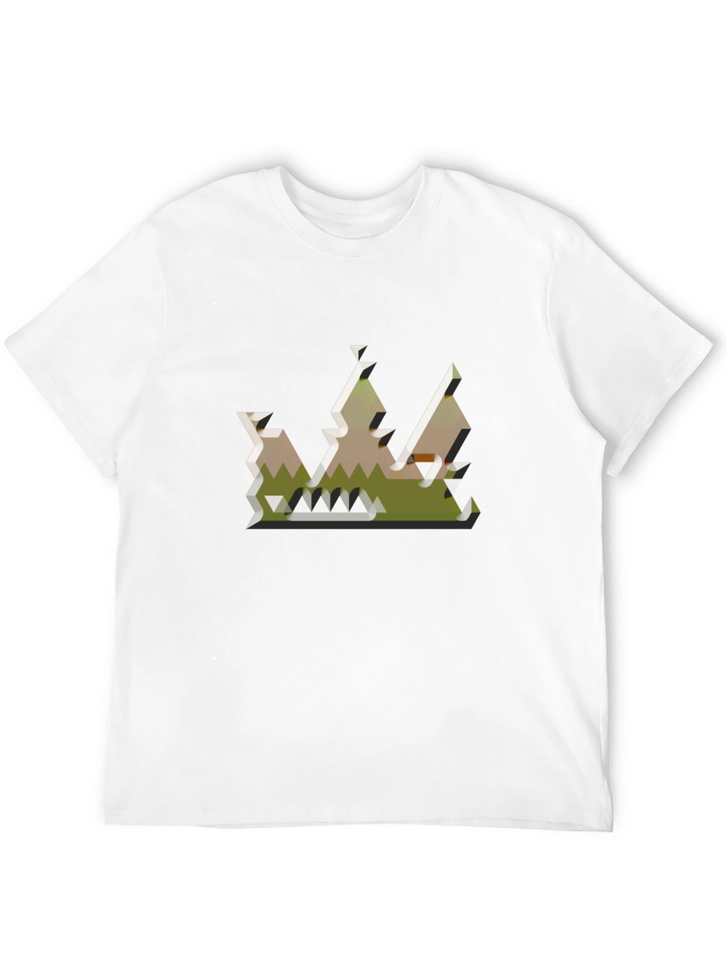 Geometric Crown Graphic Tee - Black
