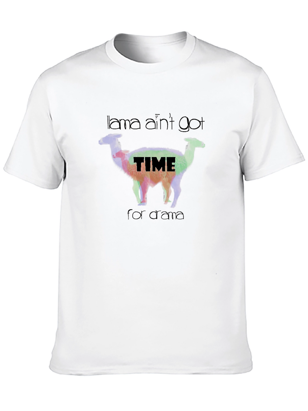 Llama Aint Got Time for Drama Black T-Shirt