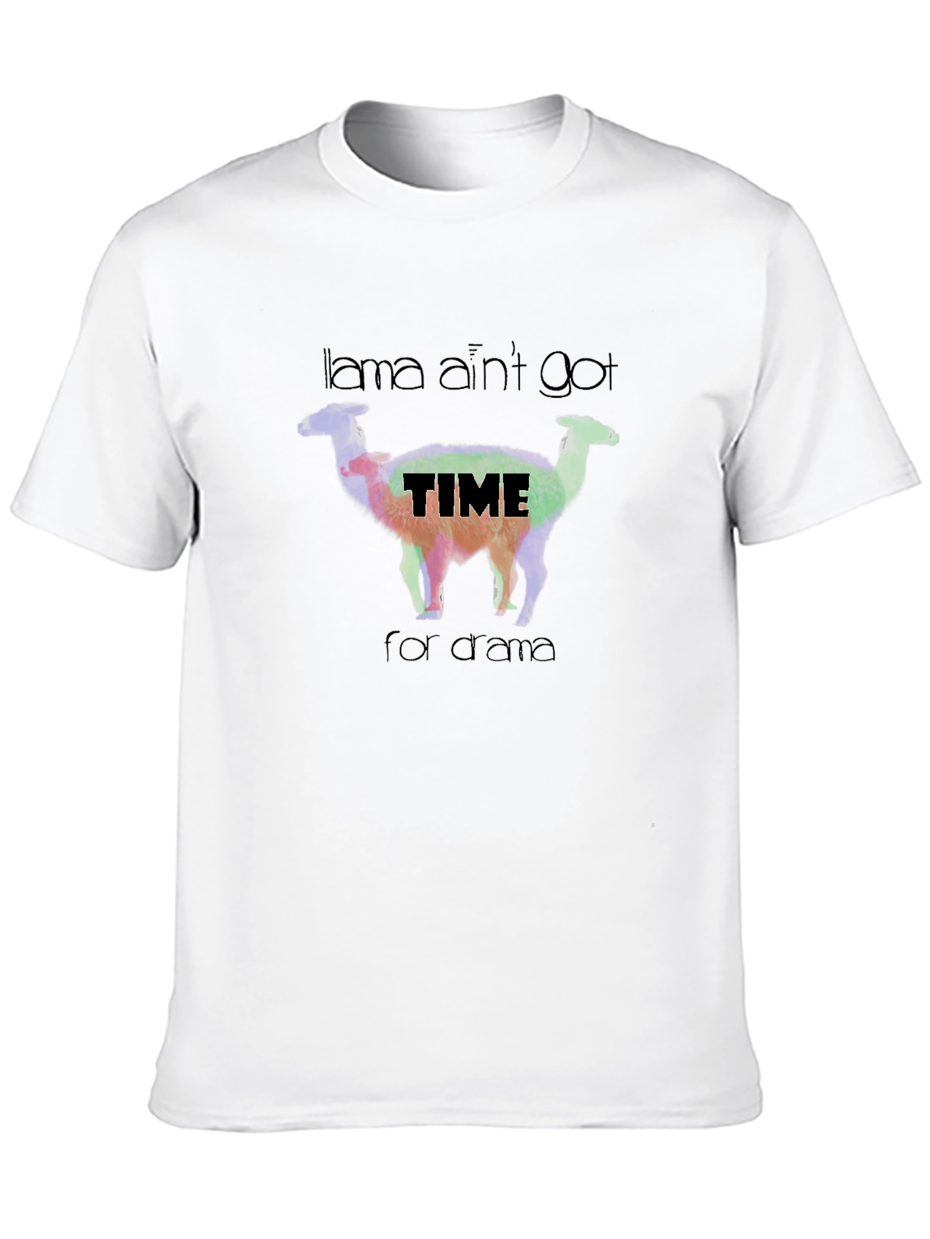 Llama Aint Got Time for Drama Black T-Shirt