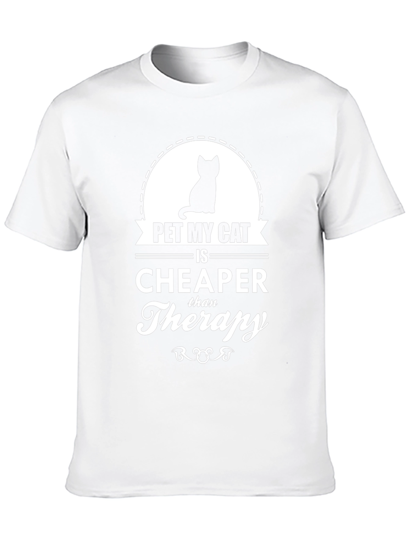 Pet My Cat Therapy T-Shirt - Black Cotton Tee