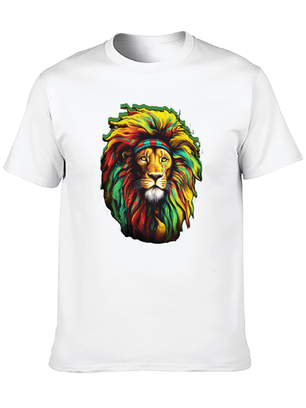 Rasta Lion Graphic T-Shirt - Black