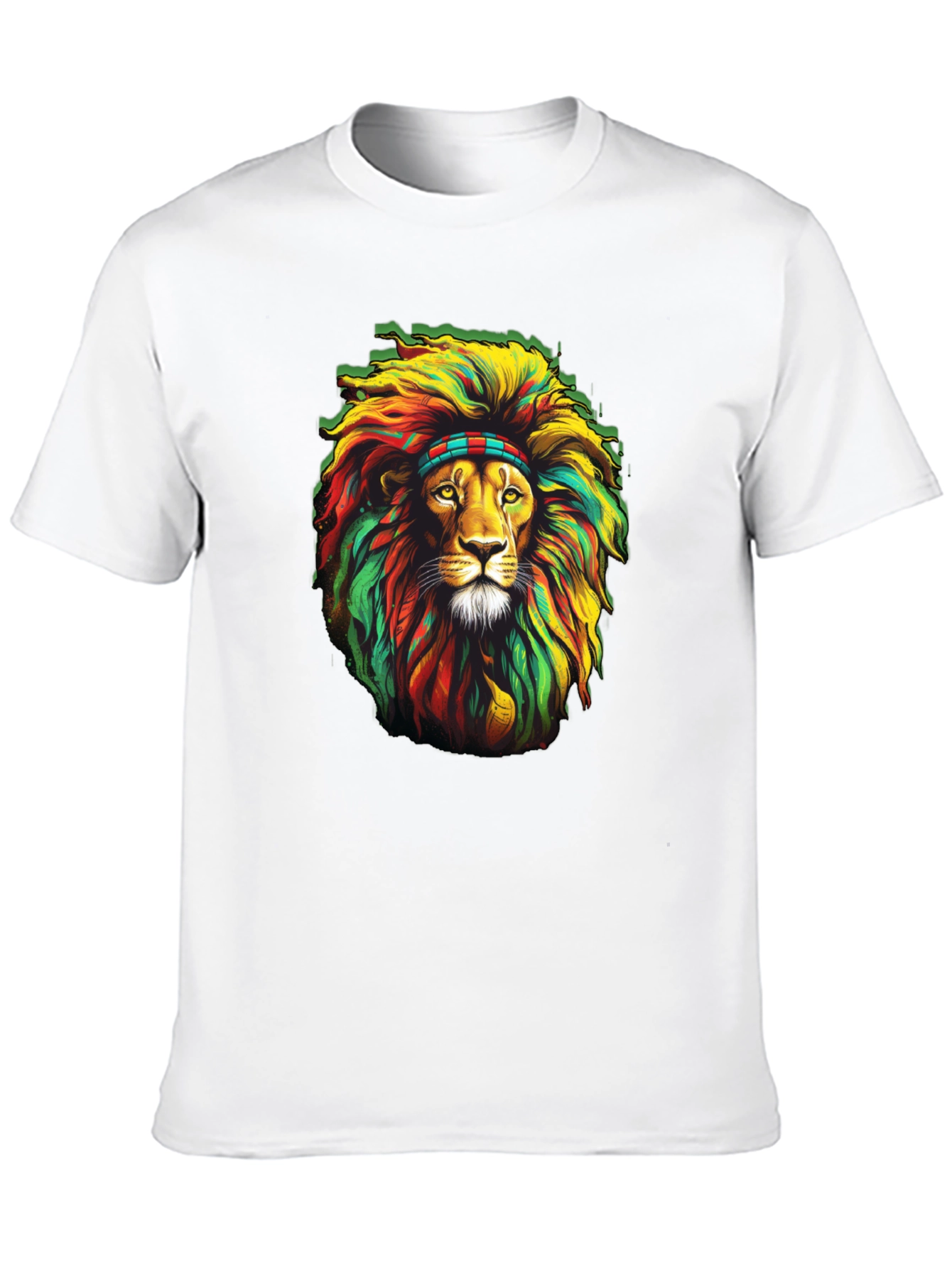 Rasta Lion Graphic T-Shirt - Black