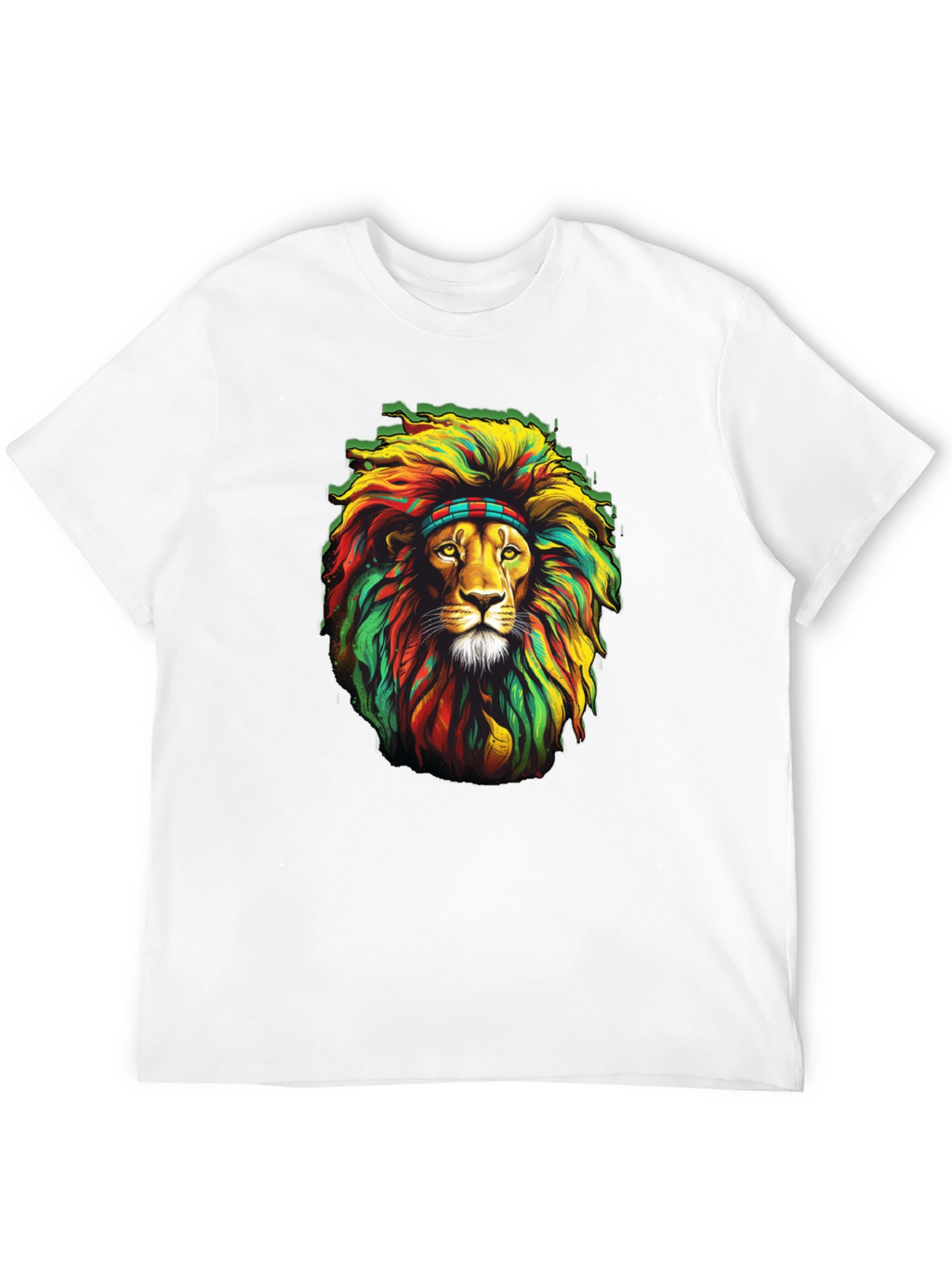 Rasta Lion Graphic T-Shirt - Black
