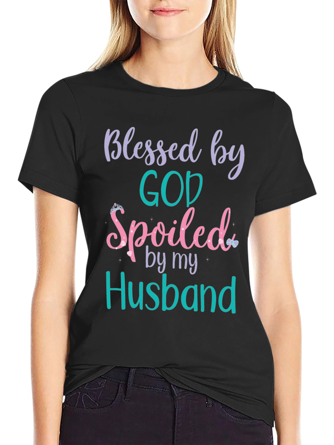 Blessed by God Spoiled by Husband Tee