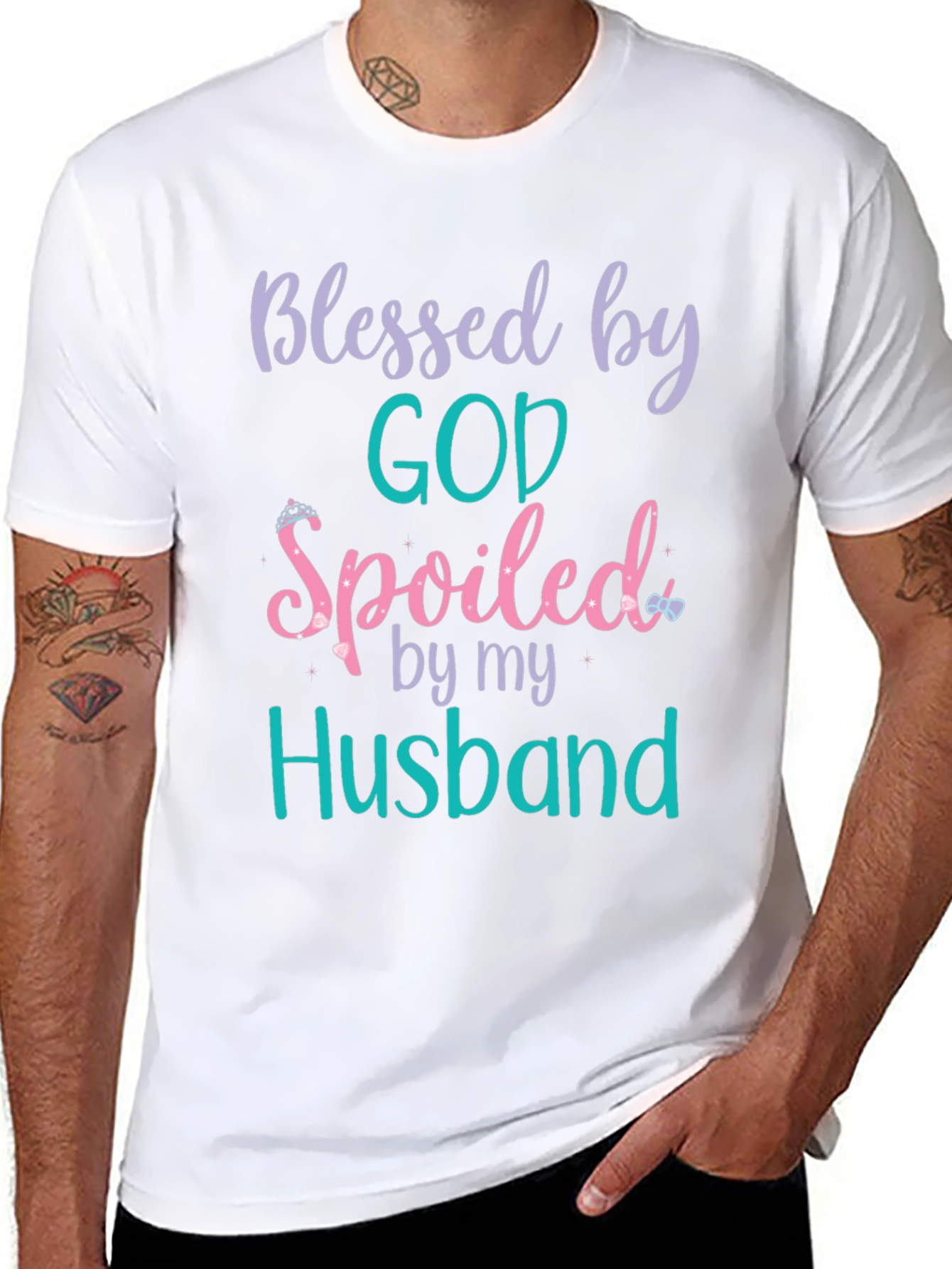 Blessed by God Spoiled by Husband Tee