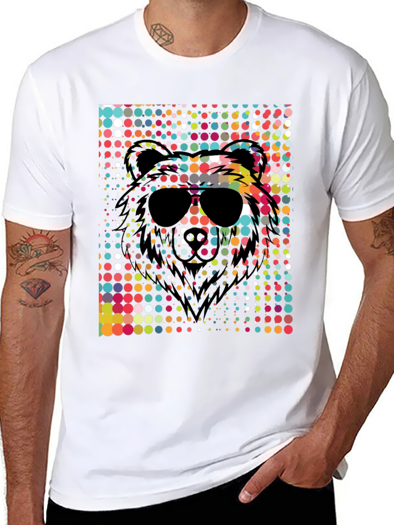Cool Bear Sunglasses Graphic Tee - Black