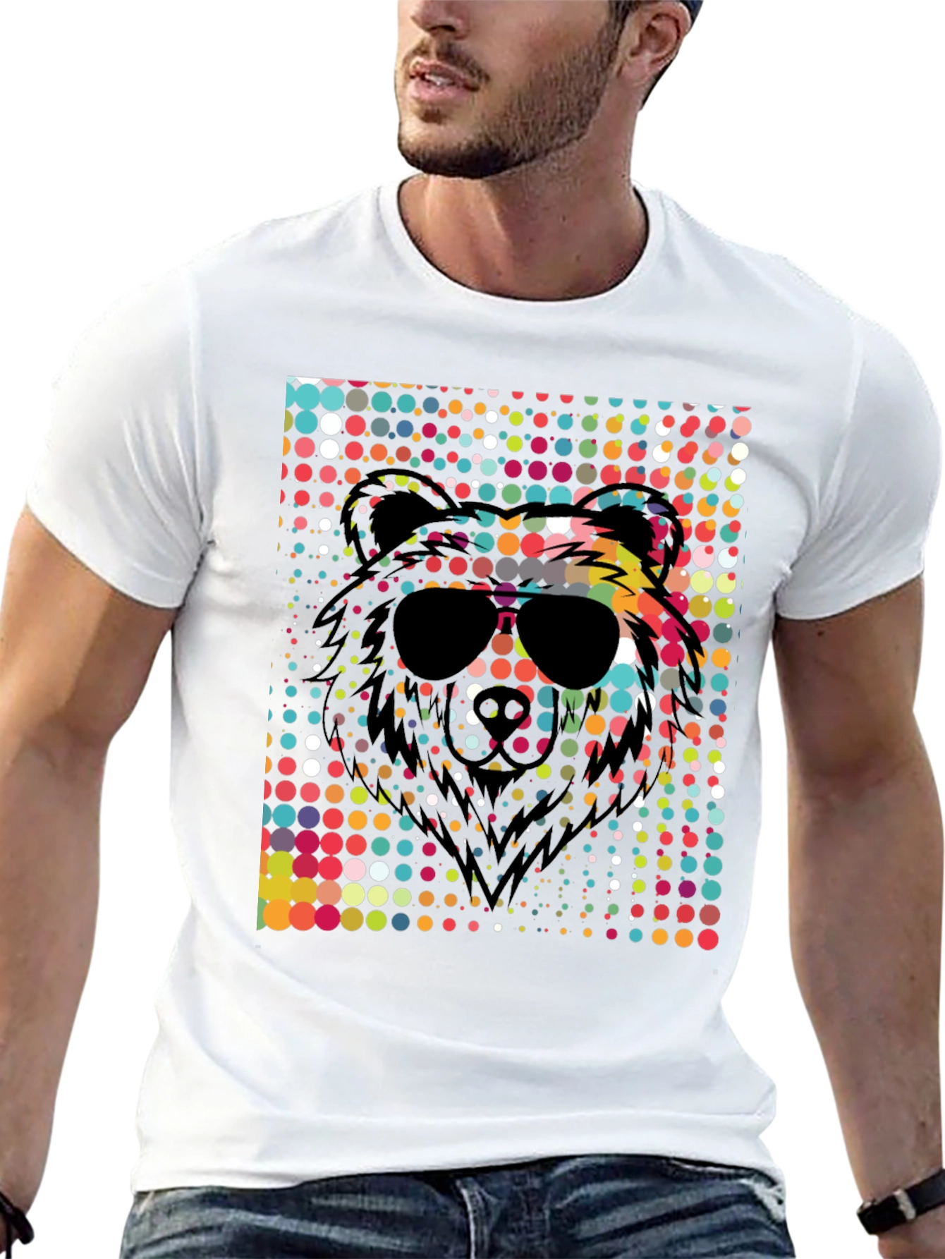 Cool Bear Sunglasses Graphic Tee - Black