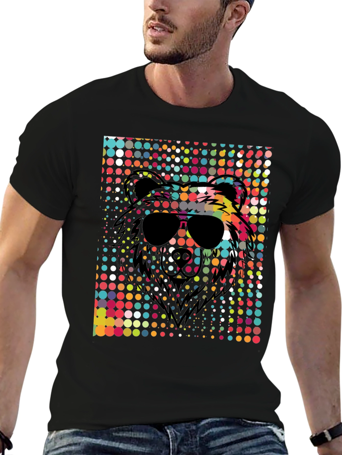 Cool Bear Sunglasses Graphic Tee - Black