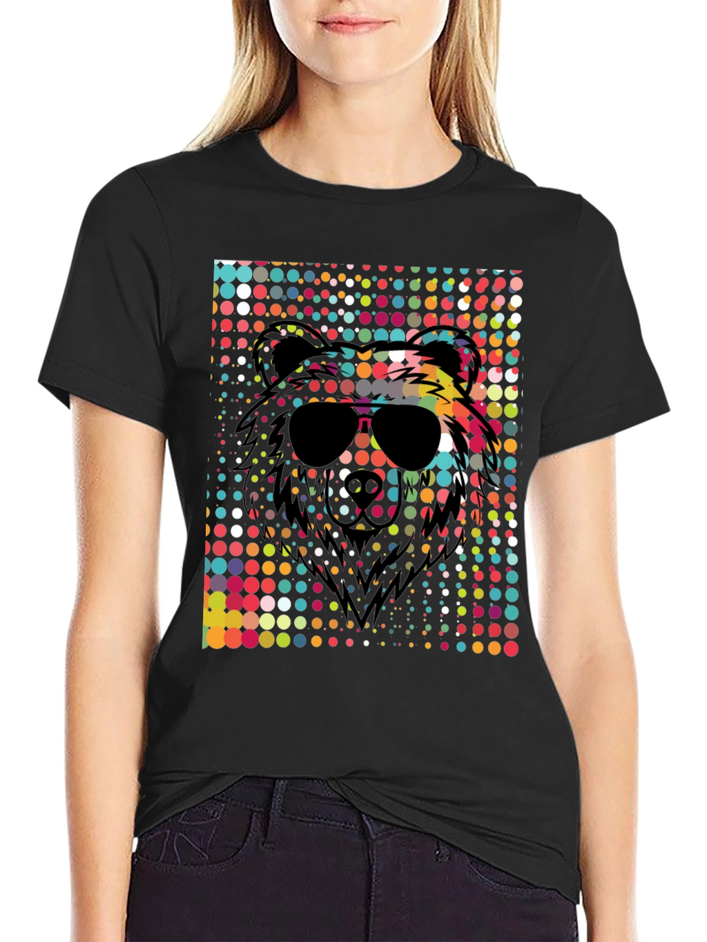 Cool Bear Sunglasses Graphic Tee - Black