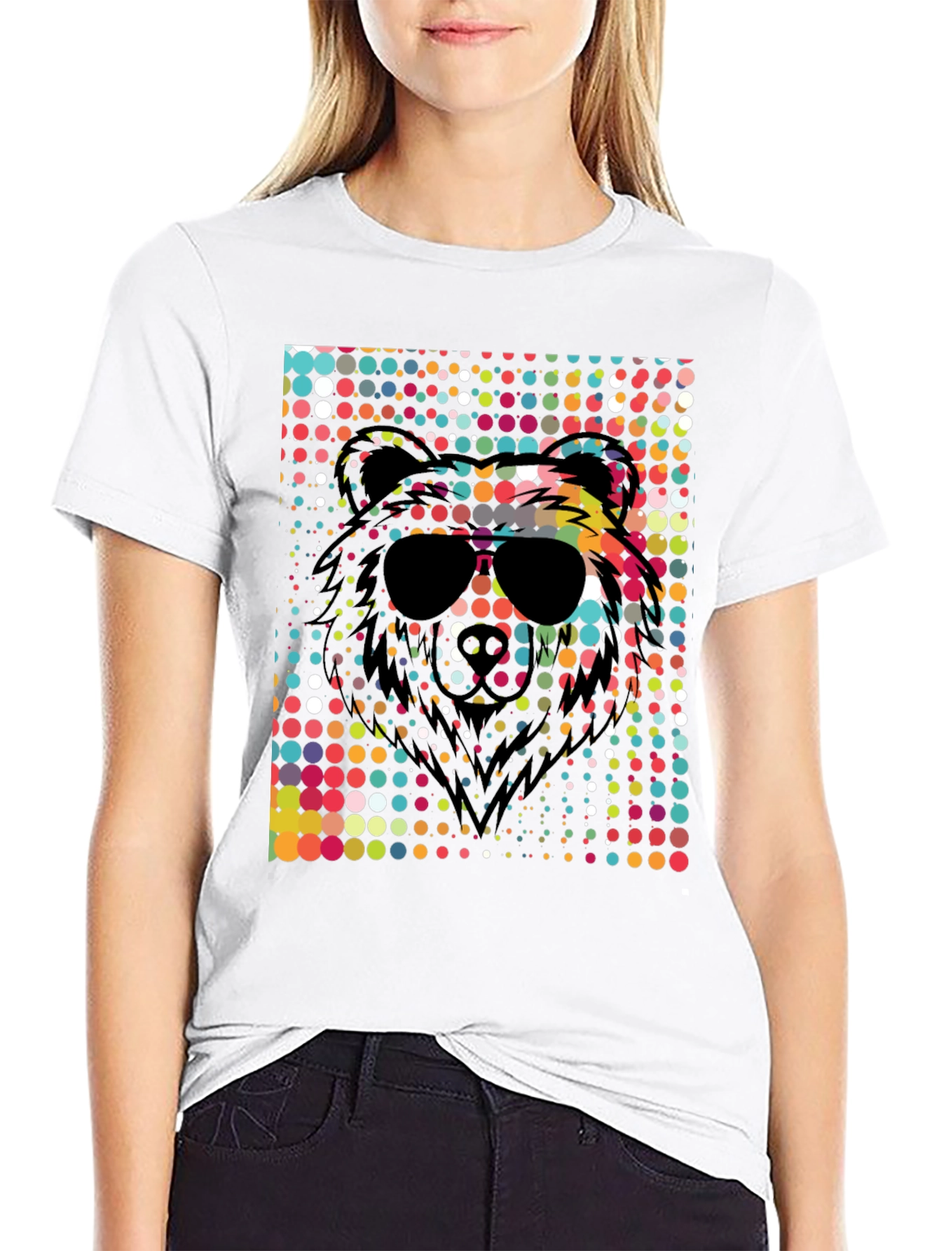 Cool Bear Sunglasses Graphic Tee - Black