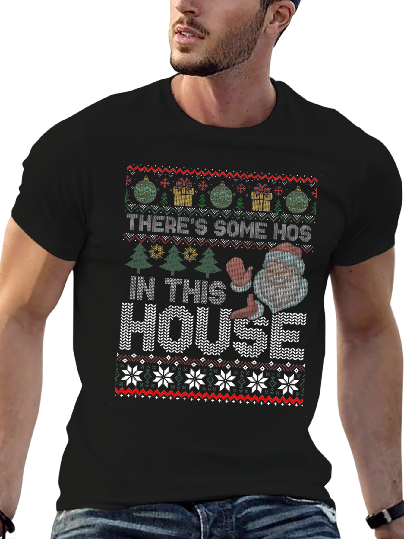 Funny Ugly Christmas Sweater Style T-Shirt