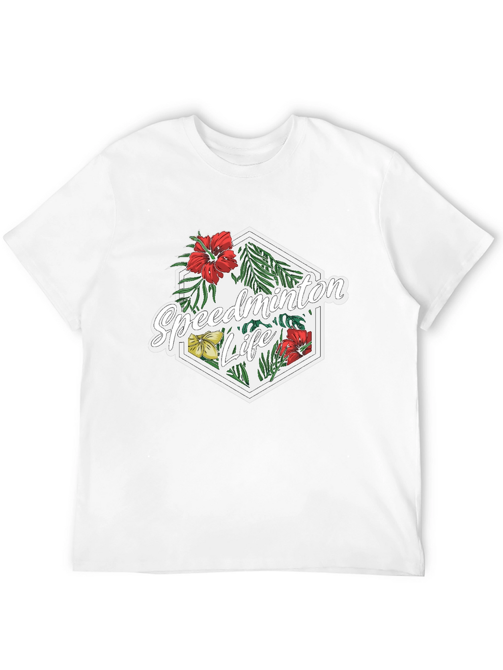Speedminton Life Floral Black T-Shirt