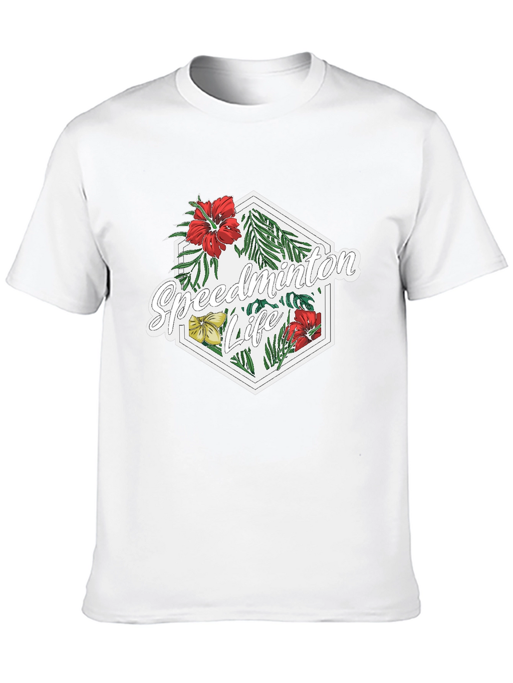 Speedminton Life Floral Black T-Shirt