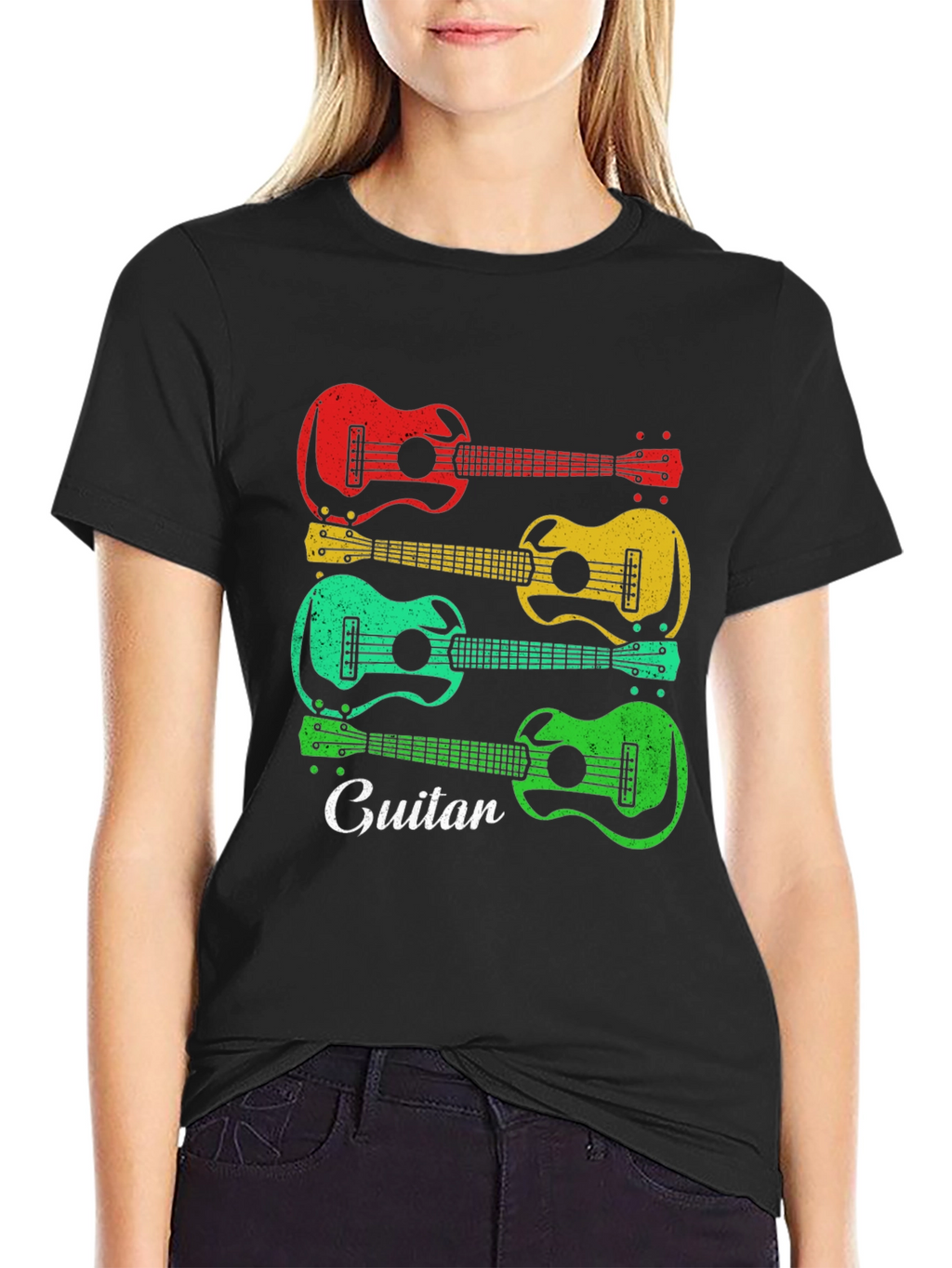 Retro Guitar Graphic Tee - Musical Style