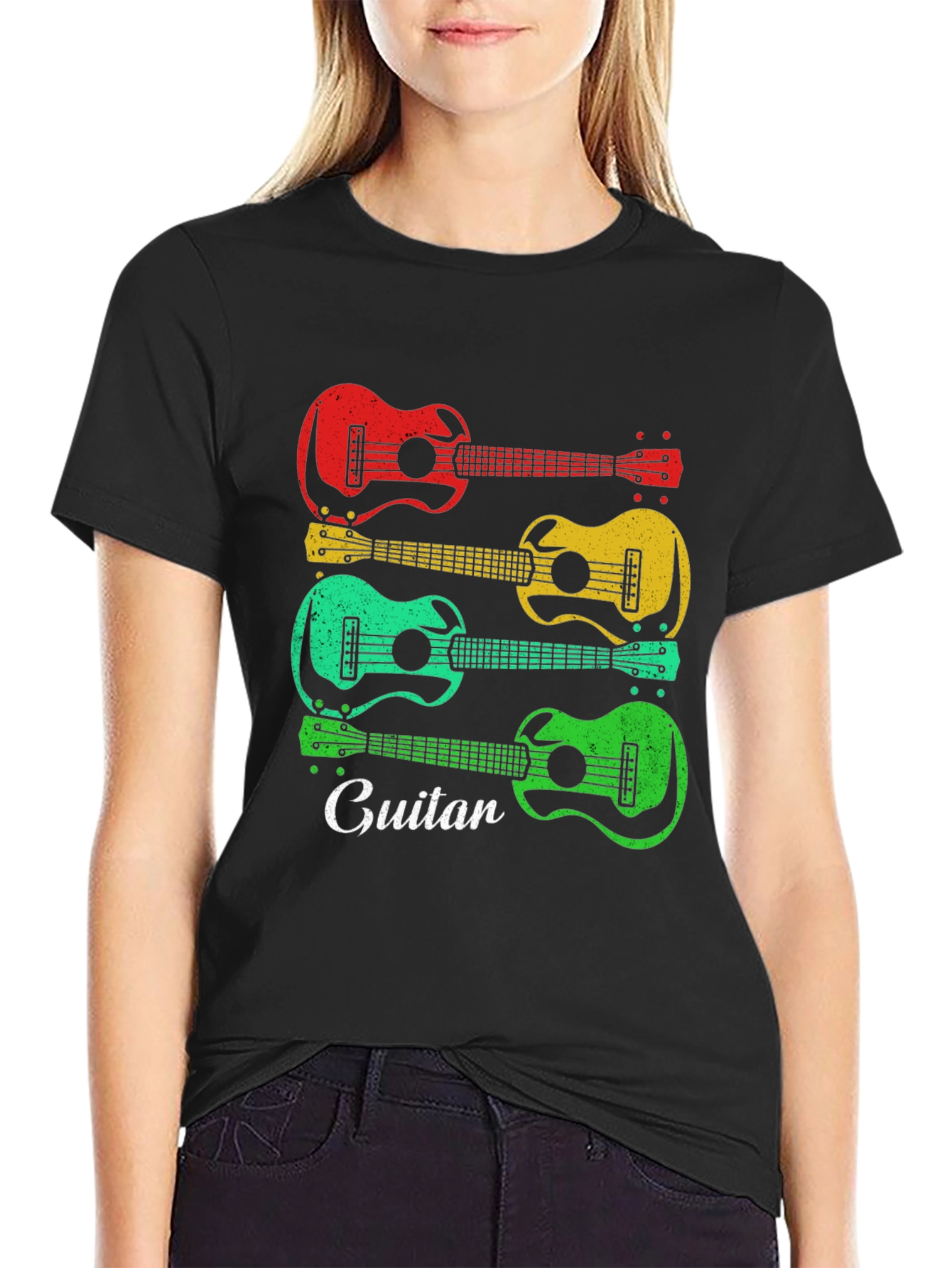 Retro Guitar Graphic Tee - Musical Style