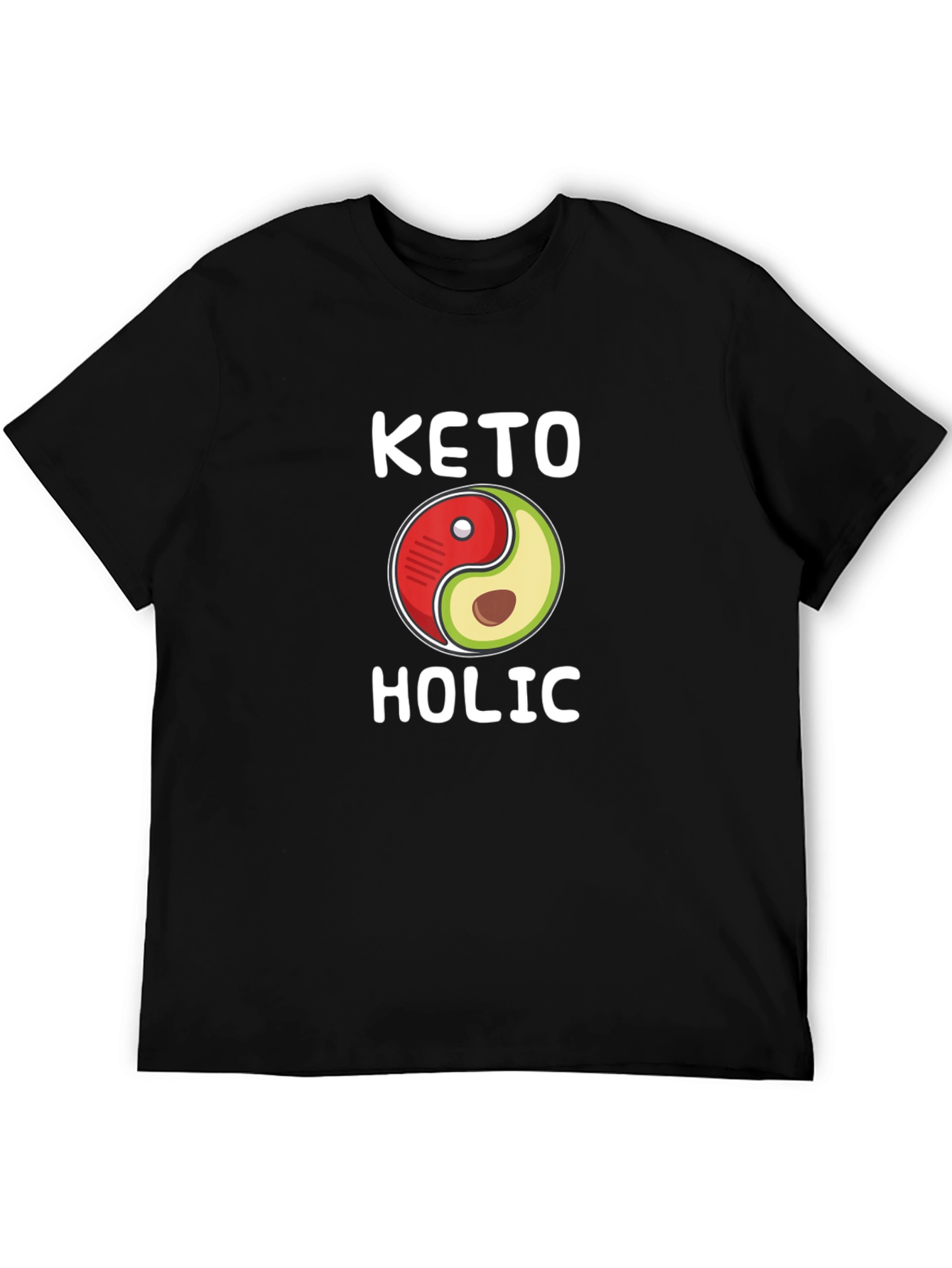 Keto-holic Yin Yang Avocado T-Shirt