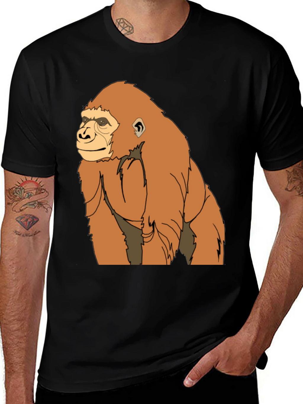 Gorilla Graphic Tee - Classic Crew Neck T-Shirt