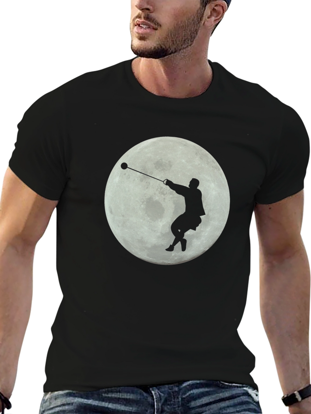 Hammer Thrower Moon Silhouette T-Shirt