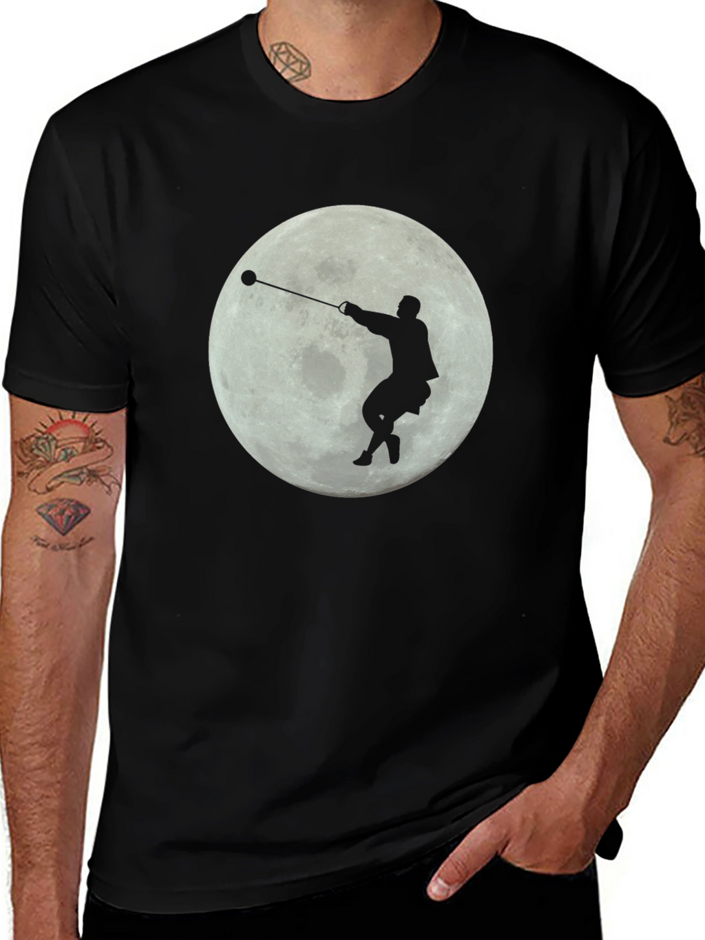 Hammer Thrower Moon Silhouette T-Shirt