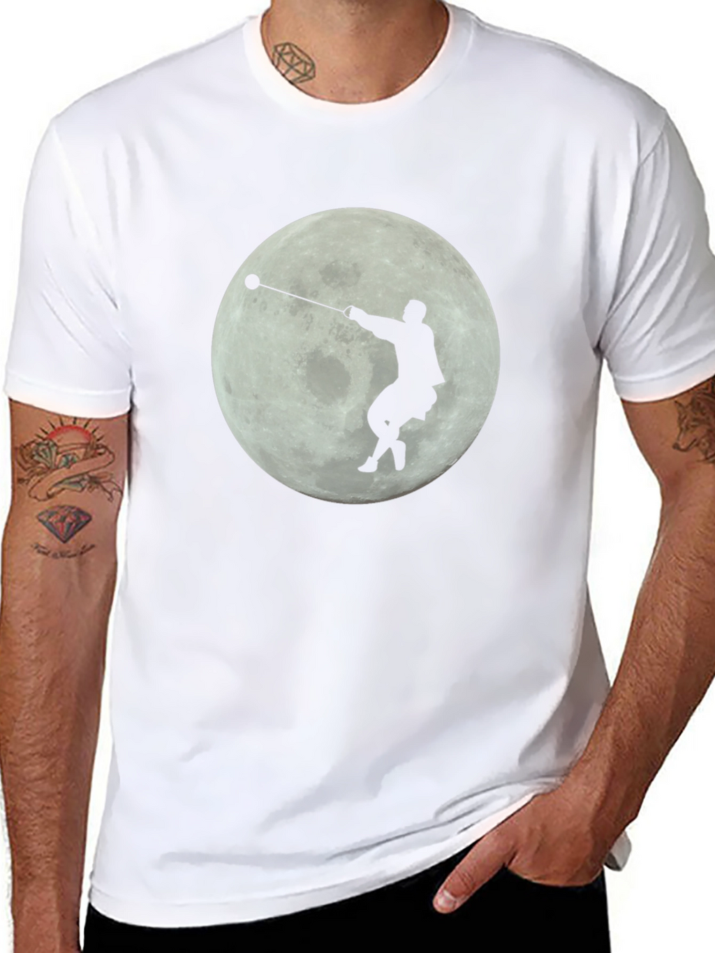 Hammer Thrower Moon Silhouette T-Shirt