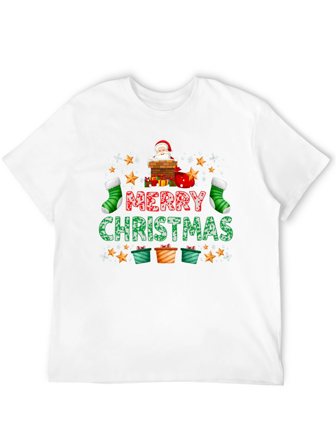 Merry Christmas T-Shirt: Santa Chimney Design