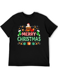 Merry Christmas T-Shirt: Santa Chimney Design